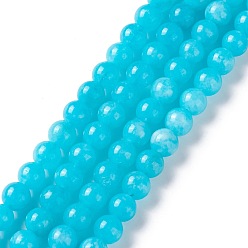 Белый Нефрит Натуральный белый нефрит имитация амазонит бисера пряди, круглые, окрашенные, 6 мм, отверстие : 0.8 мм, около 61 шт / нитка, 14.76 дюйм (37.5 см)