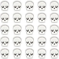 Платина 30европейские бусины из сплава, бусины с большим отверстием, череп, платина, 10.5x8.5x6.5 мм, отверстие : 4.5 мм