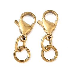 Настоящее золото 18K 304 нержавеющая сталь застежка когтя омара, с прыжковых колец, ионное покрытие (ip), реальный 18 k позолоченный, 20 мм