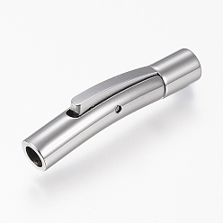 Нержавеющая Сталь Цвет Устойчивы к потускнению 304 байонетные застежки из нержавеющей стали, трубка, цвет нержавеющей стали, 28x5x6 мм, отверстие : 3 мм