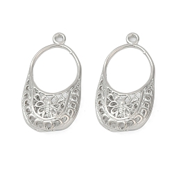 Платинированный Латунные подвески, без кадмия, без никеля и без свинца, пакет, Реальная платина, 29.5x15.5x6.5 мм, отверстие : 1.6 мм