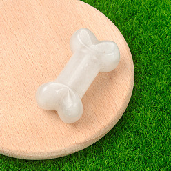 Хрусталь Резные фигурки из исцеляющей кости из натурального кристалла кварца, Украшения из камня с энергией Рейки, 34x20x10~14 мм
