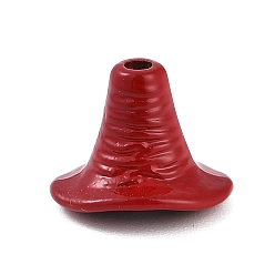 Красный Тема Хэллоуина окрашенные распылением бусины из сплава, без свинца и без кадмия, ведьма шляпа, красные, 8.5x11x8.5 мм, отверстие : 1.6 мм