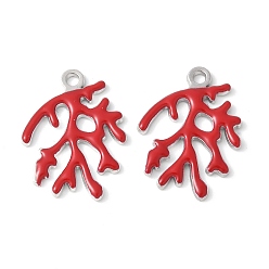 (123L) Белый крем непрозрачный блеск Подвески из эмали и сплава, ветки прелести, стойки покрытие, без кадмия, без никеля и без свинца, огнеупорный кирпич, 21.5x15.5x1.5 мм, отверстие : 1.6 мм