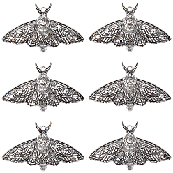 Античное Серебро 10 шт. большие подвески из сплава в тибетском стиле на Хэллоуин, моль, античное серебро, 34.5x57.5x5 мм, отверстие : 2.5 мм