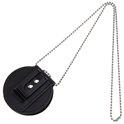 Черный Держатель для значка из коровьей кожи, с шариковой цепью сплава, чёрные, 470 мм