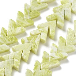 Лимонный Нефрит Натуральные нефритовые бусины, цвет лимона , стрелка головы, 17x19x5 мм, отверстие : 1 мм, около 33 шт / нитка, 15.75'' (40 см)