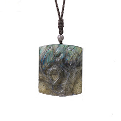 Квадрат Кулоны из натурального лабрадорита, квадратный, 31.50 дюйм (80 см)