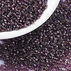 (RR3749) Fancy Lined Old Rose MIYUKI Round Rocailles Beads, Japanese Seed Beads, (RR3749) Fancy Lined Old Rose, 15/0, 1.5mm, Hole: 0.7mm, about 5555pcs/bottle, 10g/bottle
