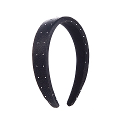 Black Cloth Headband, with Rhinestone, Simple Lady Hair Accessories, Black, 150x120x30mm