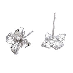 Платина Изделия из латуни, с вертикальной петлей, без кадмия, без никеля и без свинца, цветок, платина, 11x11 мм, отверстие : 0.9 мм, штифты : 0.8 мм