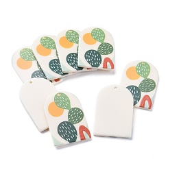 Разноцветный Акриловые подвески, 3 d распечатано, овал с рисунком кактусов, красочный, 39~40x25~25.5x2~2.5 мм, отверстие : 1.8 мм