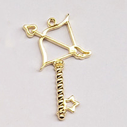 Стрелец Подвесные подвески из сплава, для diy уф смолы, эпоксидная смола, Прессованные цветочные украшения, без кадмия и без свинца, созвездие, золотые, Стрелец, 49x33x2.5 мм