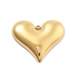 Настоящее золото 18K 304 подвески из нержавеющей стали, вакуумное покрытие pvd, шарма сердца, реальный 18 k позолоченный, 25.5x30x4.5 мм, отверстие : 1.3 мм