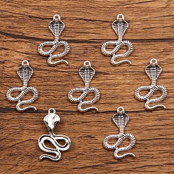 Змея Сплавочные подвески тибетского стиля, античное серебро, змея, 27x17 мм