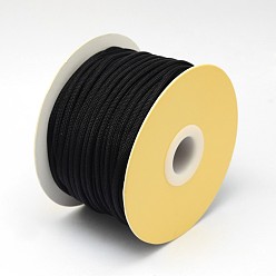 Black Braided Nylon Threads, Black, 2mm, about 21.87 yards(20m)/roll