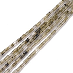 Labradorite Chapelets de perles labradorite naturelle , non teint, colonne, 3.8~4.3x2.4mm, Trou: 0.9mm, Environ 87 pcs/chapelet, 14.88~15.12 pouce (37.8~38.4 cm)