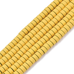 Gold Spray Painted Non-magnetic Synthetic Hematite Beads Strands, Flat Round/Disc, Gold, 4x2mm, Hole: 0.9mm, about 168~170pcs/strand, 15.94 inch(40.5cm)