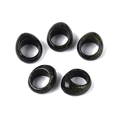 Змеевик Кольца из натурального змеевидного камня для мужчин и женщин., 23~33x20~26.5x12~14.5 мм, внутренний диаметр: 13.5~19 мм