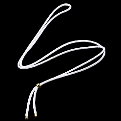 White 2.5MM Adjustable Braided Nylon Cords Necklace Making, with Golden Brass Finding, White, 27.56 inch(70cm)