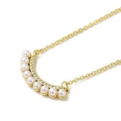 Настоящее золото 18K Ожерелья с подвесками из латуни с прозрачным кубическим цирконием и микропаве, с пластиковой бисера, кабель ожерелья цепи, реальный 18 k позолоченный, 16.77 дюйм (42.6 см)