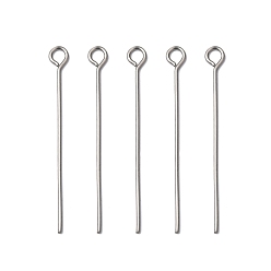 304 Stainless Steel Устойчив к потускнению 304 штифт с ушком из нержавеющей стали, 30 мм, штифты : 0.6 мм, отверстие : 2 мм, 5000 шт / пакет