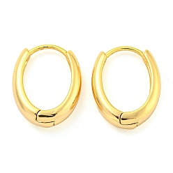 Настоящее золото 18K Овальные женские серьги-кольца из латуни, реальный 18 k позолоченный, 16x12.5 мм