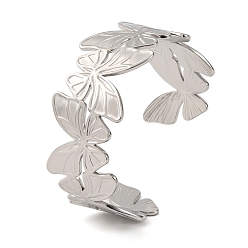 Нержавеющая Сталь Цвет 304 женские браслеты-манжеты из нержавеющей стали, бабочка, цвет нержавеющей стали, 1-1/8 дюйм (2.7 см), внутренний диаметр: 2-1/4 дюйм (5.75 см)