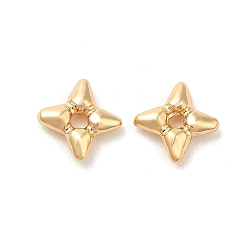 Real 18K Gold Plated Brass Beads, Cadmium Free & Nickel Free & Lead Free, Star, Real 18K Gold Plated, 7x7x2mm, Hole: 1.2mm