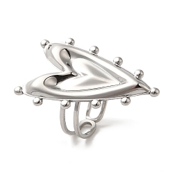 Нержавеющая Сталь Цвет 304 палец кольца из нержавеющей стали, сердце, цвет нержавеющей стали, внутренний диаметр: регулируемый