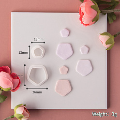 Pentagon Пластиковые формы, резцы глины, инструменты для лепки из глины, для серьги решений, пятиугольник, 1.3x1.3x1.15 см & 2.6x2.6x1.15 см