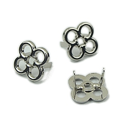 Platine Rivets de fleurs en alliage, accessoires de décoration de sac à main, platine, 1.9x1.9 cm