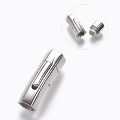 Stainless Steel Color Tarnish Resistant 304 Stainless Steel Bayonet Clasps, Stainless Steel Color, 30x9.5mm, Hole: 7mm