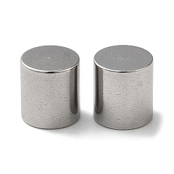 Нержавеющая Сталь Цвет Не тускнеют 304 наконечники из нержавеющей стали для шнурков, шнурки на голове, колонка, цвет нержавеющей стали, 6x6.5 мм, отверстие : 5 мм