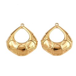 Настоящее золото 18K 304 подвески из нержавеющей стали, слезинки, ионное покрытие (ip), реальный 18 k позолоченный, 37x34.5x4 мм, отверстие : 2.5 мм