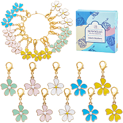 (52) Непрозрачная лаванда Подвеска в виде цветка из сплава эмали, украшения, Сплав с застежками когтя омара, разноцветные, 37 мм, 5 цветов, 4 шт / цвет, 20 шт / коробка