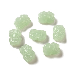 Темный Морско-зеленый Бусины лэмпворк , цветок, темно-зеленый, 10.5x14.5x6.5 мм, отверстие : 1.5 мм