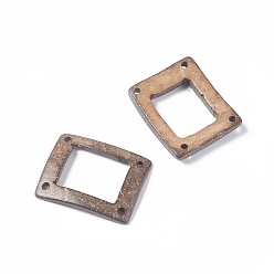Coffee Coconut Multi-Strand Links, Rectangle, Coffee, 31~32x26x2~5mm, Hole: 2mm