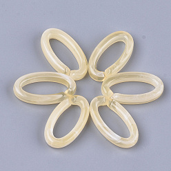 AntiqueWhite Acrylic Linking Rings, Quick Link Connectors, For Jewelry Chains Making, Imitation Gemstone Style, Oval, Wheat, 35x19.5x6mm, Hole: 25.5x10mm, about 235pcs/500g