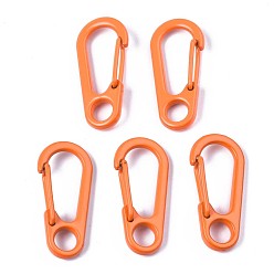 Темно-Оранжевый Окрашенные распылением пружинные кольца из сплава, защелкивающееся кольцо, без кадмия, без никеля и без свинца, темно-оранжевый, 31.5x14.5x7 мм, отверстие : 5.5 мм