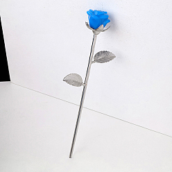 Опал Резные розы из опалита, Платиновый тон, латунная цветочная ветка для женщин и девочек, подарок на День Святого Валентина, 230 мм