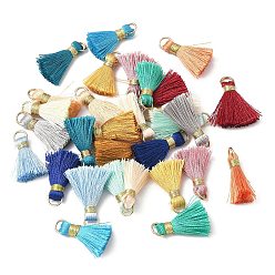 (52) Непрозрачная лаванда Подвески из полиэстера, кистями, С золотыми железными кольцами, разноцветные, 23~25x14~20x7~10 мм, отверстие : 4.5 мм