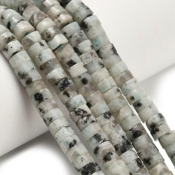 Джаспер Кунжут Натуральный кунжут яшма / киви нитки бусины яшмы, диск, Heishi бусы, 4x2~2.5 мм, отверстие : 0.7 мм, около 158~160 шт / нитка, 14.96''~15.16'' (38~38.5 см)