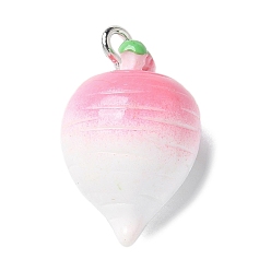 Другие Подвески из смоляного железа, искусственные растительные темы, белый редис, 23x14x13.5 мм, отверстие : 2 мм