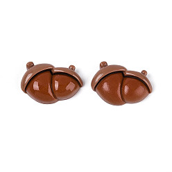Сиена Непрозрачная смола декодирует кабошоны, лесной орех, цвет охры, 19.5x29x7.5~8 мм
