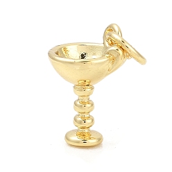 Настоящее золото 18K Латунные подвески, чашка прелести, долговечный, без свинца и без кадмия, стойки покрытие, с целью перехода в кольце, реальный 18 k позолоченный, 12x8x7.5 мм, отверстие : 3.3 мм