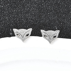 Лиса 304 из нержавеющей стали серьги, цвет нержавеющей стали, лиса, 6x8 мм