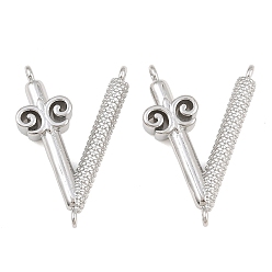 Real 18K Gold Plated & 925 Sterling Silver Plated Brass Chandelier Components Links, Chevron, Real 18K Gold Plated & 925 Sterling Silver Plated, 31x21x5.5mm, Hole: 1.5mm