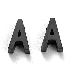 Letter A 304 подвески из нержавеющей стали с ионным покрытием (IP), алфавит, электрофорез черный, letter.a, 8x5x3 мм, отверстие : 1.8 мм