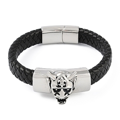 Другие Плетеные браслеты из микрофибры, с 304 из нержавеющей стали магнитные застежки, демон, 8-1/2 дюйм (21.5 см)